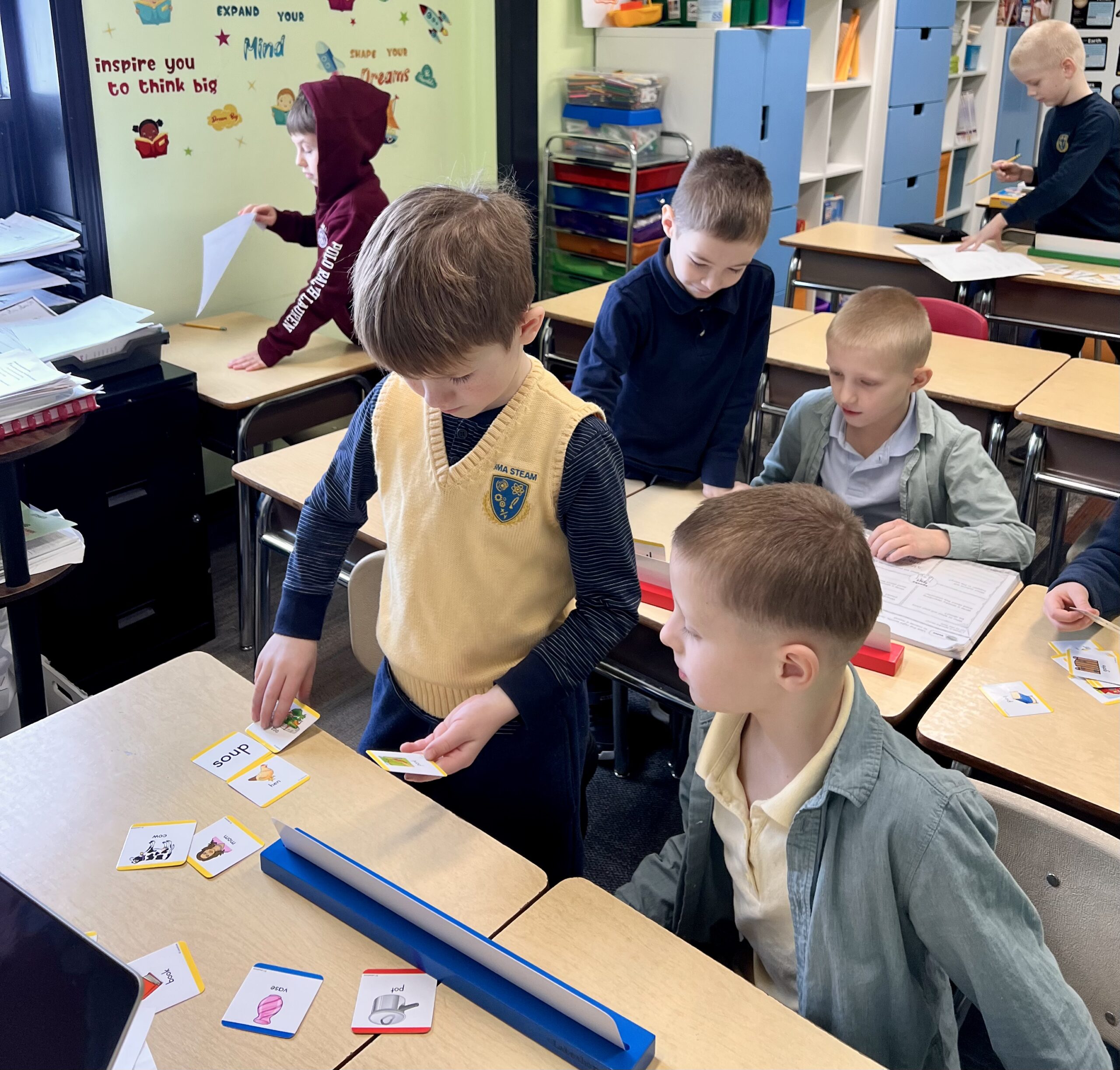 Students collaborating on STEAM project